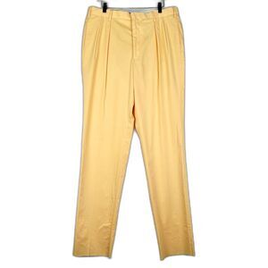 Ben Silver Charleston Summer Cotton Trouser Pants 36 NWT Marigold Forward Pleat